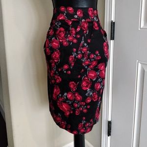 Floral pencil skirt